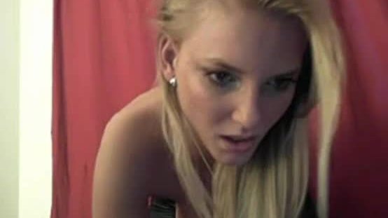 Hot blonde shows her big perfect tits