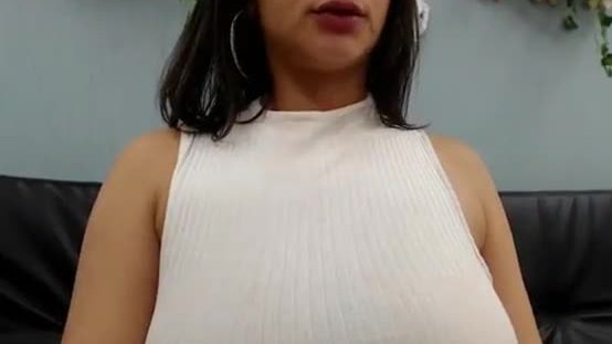 Huge tits slutty playing titsjob tease on webcam