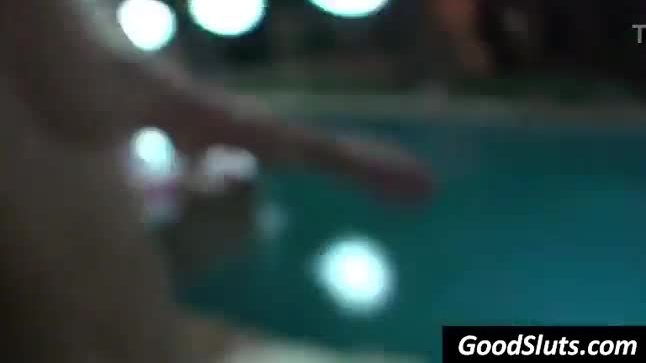 Girl on girl oral in pool